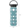 Lifefactory 22-Ounce Glass Water Bottle with Classic Cap and Protective Silicone Sleeve, Aqua Teal
