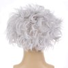 RightOn Silver Gray Wig with Bald Cap Costume Wig for Men and Women Short Curly Wig Silver Gray Wig Bald Cap Wigs for Cosplay Halloween