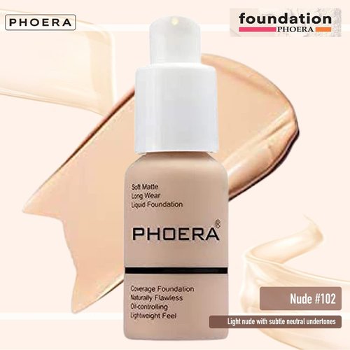 Glamza Full Coverage Makeup Set with 2x Foundation (102 Nude), Primer Gel & Applicator Brush - Complete Face Cosmetics Kit for Women