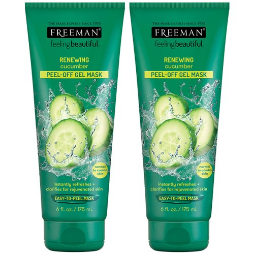 Feeling Beautiful Freeman Cucumber Peel-Off Gel Mask,6 Fl Oz (Pack of 2)