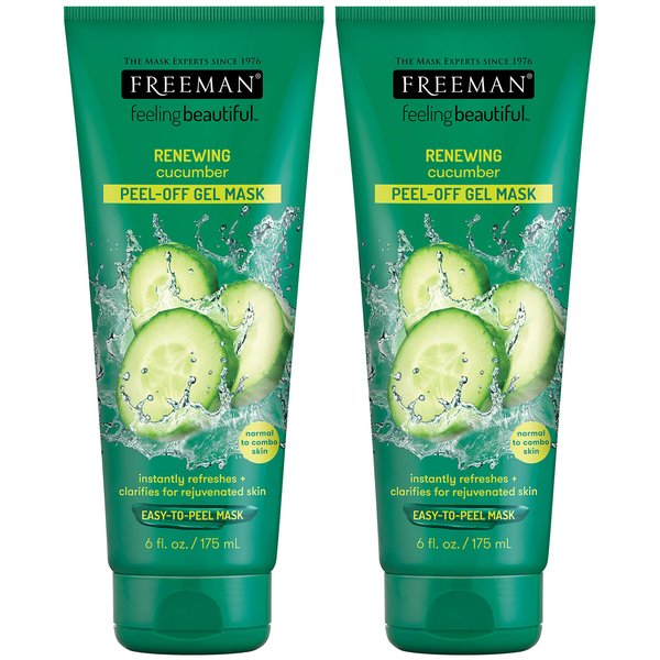Feeling Beautiful Freeman Cucumber Peel-Off Gel Mask,6 Fl Oz (Pack of 2)