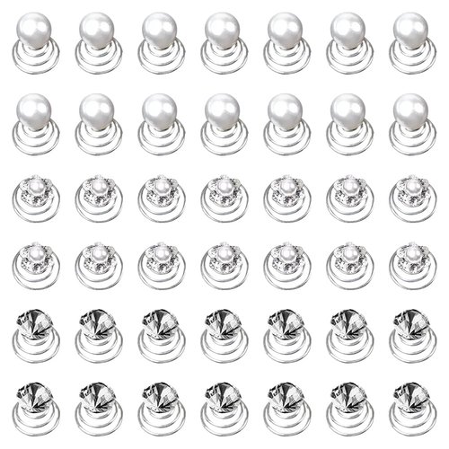 60 Pcs 3 Styles Rhinestone Spiral Twist Hair Pins Faux Pearl Flower Jewels Hair Pins Sticks Small...