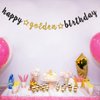INNORU Happy Golden Birthday Banner - Birthday Party Decor - Kids Adults Birthday Party Decorations Supplies, Happy Birthday Party Bunting Decorations, Black Gold Glitter