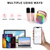 Mini Karaoke Machine for Kids & Adults,Portable Bluetooth Speaker with 2 Wireless Microphones, Toys Birthday Gifts for 3-12 Year Old Family Home Party