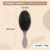LEV Boar Bristle Hair Styling Brush - Wet Hair Brush for Curly, Thick, Natural Black Hair - Detangling & Smoothing Brush - Anti Frizz Hair Styling Brush - 360 Wave Brush - Beige