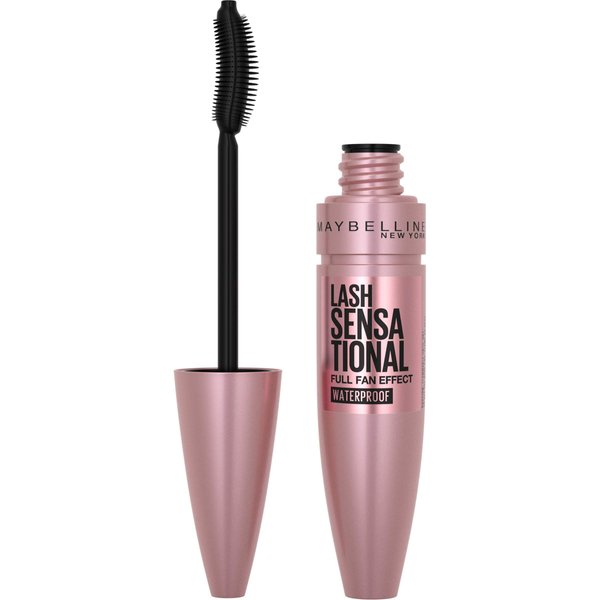 Maybelline New York Lash Sensational Waterproof Mascara, Lengthening and Volumizing for a Full Fan Effect, Brownish Black, 1 Count