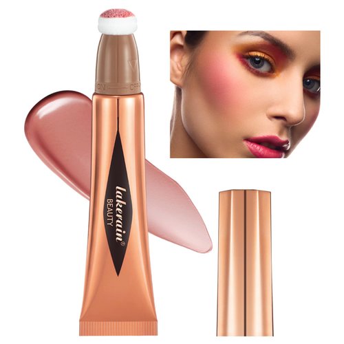Blush Beauty Wand, Soft Liquid Blush Stick with Cushion Applicator, Silky Beauty Liquid Blush for Cheeks Eyes Lips, Cream Blush Makeup Natural Matte Finish, Lightweight Breathable (01# Blush Stick)