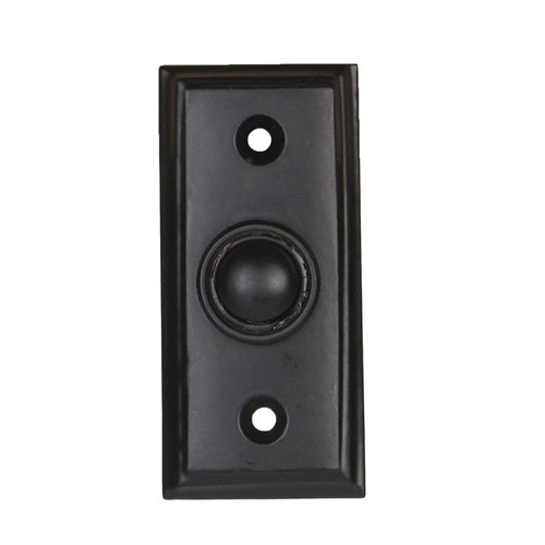 Wired Iron Doorbell Chime Push Button in Black Powder Coat Finish, Vintage Decorative Door Bell with Easy Installation, 2 9/16" X 1 3/16"