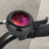 MZELQ Bicycle Bell Cute Clear Sound Adjustable Size Aluminum Bike Accessories Bell Ring for Girls Women Kids Adults, Black(Glitter Pattern)