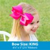 Wee Ones Girls' Classic Grosgrain Hair Bow with Plain Wrap Center on a WeeStay Hair Clip, Handmade, King Sized Bow, Watermelon