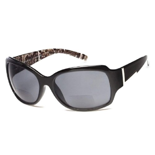 Jackie O Designer Style Outside Bifocal Reading Glasses - Black 2.50