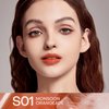 Mistine Lipstick Thai Latte Sheer Aqua Rouge Flowing Plumping Lipstick for Women Non-sticky Hydrating Lipstick Creamy Finish S01 Monsoon Orangeade 3.5g,1 Count