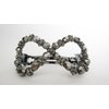 Generic Dark gray bow shaped crystal hair barrette clip for thicker hair
