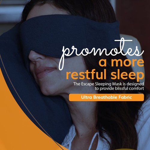 Happyluxe Eye Masks for Sleeping - Airplane Essentials, Eye Masks for Sleeping, Does Not Catch Hair - Perfect for Men and Women, Travel & Sleep, Made in USA - Navy Blue