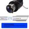 Vechkom 2.5 inch Inlet Carbon Fiber Exhaust Tip with Blue LED Light Stainles Steel Muffler Tip Modification Luminous Tube