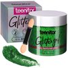 Teenitor Green Body Glitter Gel, Face Glitter Makeup, Green Glitter, Body Glitter, Hair Glitter Gel, Hair Glitter for Kids, Festival Rave Accessories, 80g/2.8oz Holographic Glitter for Face Body Hair