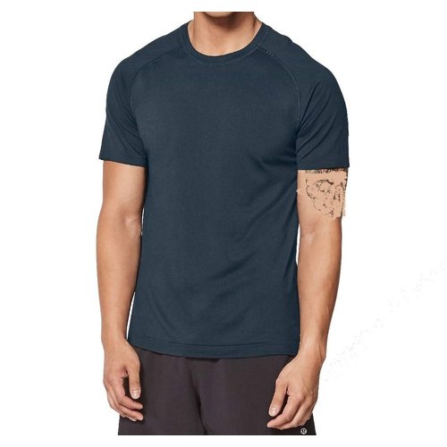 Lululemon Mens Metal Vent Tech Short Sleeve Shirt (Nautical Navy, L)