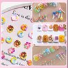3D Mix Nail Charms Kit, Lollipop Nail Art Charms, Color Cute Gummy Bear Donut Star Heart Acrylic Nail Charm, Alloy Cross Star Butterfly Snake Crown Nail Gems Rhinestones Charms DIY Crafts Decor