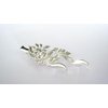 Generic Silver metal flower wavy leaf alligator hair clip for fine thin hair