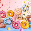 34 Pcs Donut Party Decorations Include 2 Pcs Donut Garland Banner and 32 Pcs Donut Hanging Swirl Party Supplies for Birthday Baby Shower Grow Up Party Favors