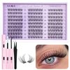 ALICE Wispy Lash Clusters Kit, Natural Lash Extension Kit Cluster Eyelash Extension Kit, 162pcs C Curl 10-14mm Eyelash Clusters with Lash Glue Bond and Seal Tweezers