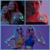 Luminous Mystic Boho Temporary Tattoo - Luvsweets 26 Sheets Butterfly Flower Glow In The Dark Temporary Tattoos for Women Girls Adult Glitter Fake Tattoo Stickers Party Decorations Supplies Favors