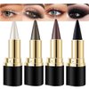 evpct 4Pcs Black Silver Grey Brown Gel Eyeliner Pencil Eye Black Face Paint Sticks Makeup Set, Natural Black Eyeliner Cream Waterproof Crayon Eyeliner Pencil Tool delineador de ojos contra el agua