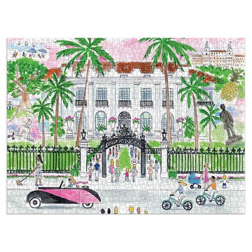 Galison - Michael Storrings A Sunny Day in Palm Beach 1000 Piece Puzzle from Galison - Beautiful 1000 Piece Puzzle for Adults, Challenging and Fun, Thick and Sturdy Pieces, Great Gift Idea