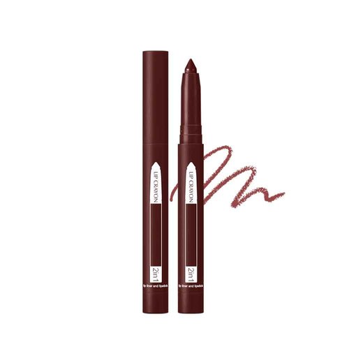 Fovcos 2-in-1 Lip Crayon, lip liner, Lip Liner Pencil, Slim Lip Pencil, Beauty Lip Gloss, Super Professional Tip Matte Lipstick (#11)