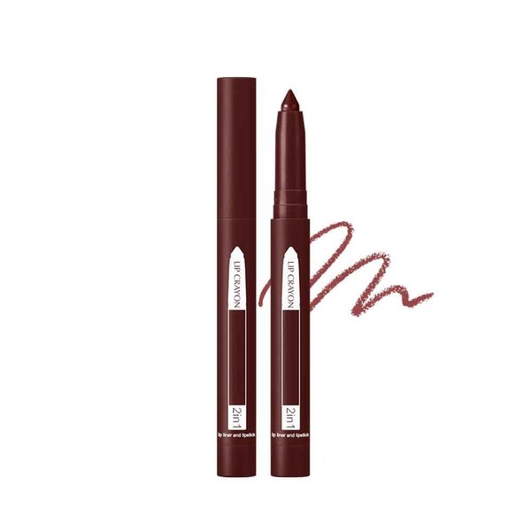 Fovcos 2-in-1 Lip Crayon, lip liner, Lip Liner Pencil, Slim Lip Pencil, Beauty Lip Gloss, Super Professional Tip Matte Lipstick (#11)