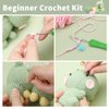 ZMAAGG Beginners Crochet Kit, Crochet Animal Kit, Knitting Kit with Yarn, Polyester Fiber, Crochet Hooks, Step-by-Step Instructions Video, Crochet Starter Kit for Beginner DIY Craft Art (Dinosaur)