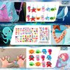 118PCs Under the Sea Party Favors Ocean Sea Animals Keychain Ring Stamps Tattoos Drinking Straws Cute Sea Animal Party Favors for Kids Birthday Party Supplies Goodie Bag Fillers
