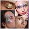 12 Colors Holographic Chunky Glitter for Face Body Nail - Rainbow Chunky Glitter for Makeup Fine Glitter Eyeshadow, Craft Glitter for Resin Halloween Musical Festival & Nail Art