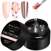 Makartt Gel Top Coat Nail Polish: 3-in-1 Hard Gel Top Coat Soak-off UV Gel Glossy Finish Long Lasting Nail Strengthen for Gel Nail Polish Nail Charms Rhinestone Clear Nail Gel for Home Use Beauty Gift