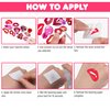 8 Sheets (84PCS) Lip Kiss Temporary Tattoos Stickers Valentines Day Theme Hot Pink Red Birthday Party Decorations Supplies Favors for Kids Girls Women Gifts Prizes Rewards