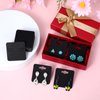 100 Pcs Earring Cards Kraft Earring Display Cards Blank Earring Holder Cards with 6 Holes Cardboard Jewelry Packaging Cards Jewelry Display Cards for Selling Hanging Earring (Black)