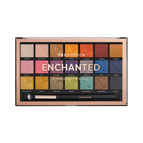 Profusion Cosmetics Enchanted 21 Shade Eyeshadow Palette and Brush