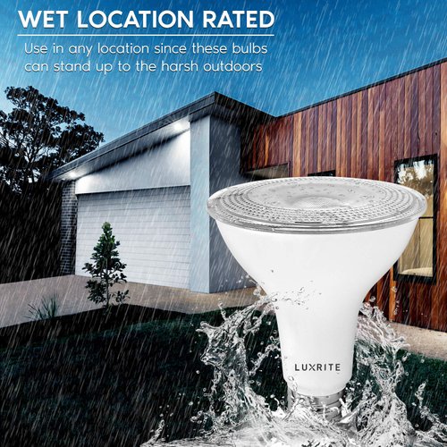 LUXRITE 6 Pack LED PAR30 Flood Light Bulb, 75W Equivalent, 5000K Bright White, 850 Lumens, 11W Dimmable, Indoor Outdoor Spotlight Bulb, Wet Rated, E26 Standard Base, UL Listed
