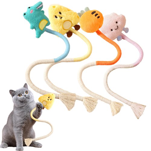 Generic GXUANAN Anti-Bite Catnip Toy for Indoor Cats, Anxiety Relieving Chew Toy for Cats, Cleans Teeth, Promotes Digestion, Interactive Kicking Cat Toys (4 pcs), 20.86in