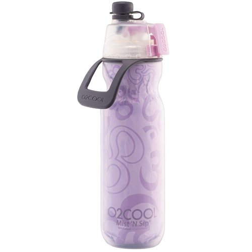 O2COOL Mist 'N Sip Misting Water Bottle 2-in-1 Mist And Sip Function With No Leak Pull Top Spout Sports Water Bottle Reusable Water Bottle - 20 oz (Yoga Lilac)