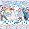 Kawaii Birthday Party Supplies Decorations Include Happy Birthday Banner, Balloon, Backdrop, Tablecloth, Hanging Swirls for Girls Birthday Party Supplies