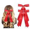 Silky Satin Ribbon Bow Hair Clips for Women Bowknot Hair Ponytail Holder Accessories for Women Girls Toddlers Teens Kids Party Wedding Prom Daily Outfits (Red*2)
