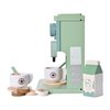MONT PLEASANT Kids Wooden Toys Toddler Pretend Play Kitchen Accessories Green Coffee Maker Espresso Machine Playset Montessori Kitchen Toy Gift for Girls and Boys