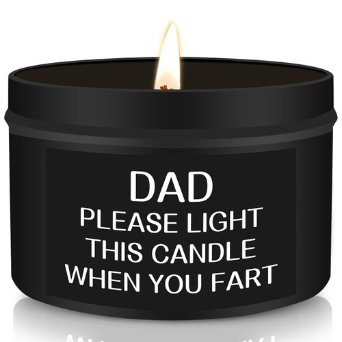 Funny Christmas Gifts for Dad Birthday Gifts for Men, Unique Fun Papa Gifts Father in Law Gifts Step Dad Gifts, Gag Gifts for Dad from Daughter & Son, Christmas Presents for Dad, 8oz Lavender Candle