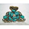 Generic Jeweled antique style bronze metal hair claw clips with crystals (Primary color: multi-color), 1 Count (Pack of 1)