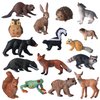 JOKFEICE Small Animal Figures for Kids, 16PCS Realistic Forest Animals Baby Figurines, Woodland Creatures Figurines, Educational Toys for Science Project Cake Party Decor