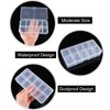 6 Pieces Nail Art Tip Storage Organizer Box with 10 Number Empty Spaces Transparent False Nail Tip Storage Case Container Clear Plastic Grid Box for Fingernail Crystal, Jewelry, Nail Accessories