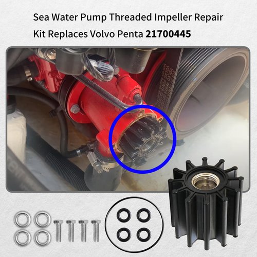 Vanshly,Sea Water Pump Threaded Impeller Repair Kit Replaces Volvo Penta 21700445