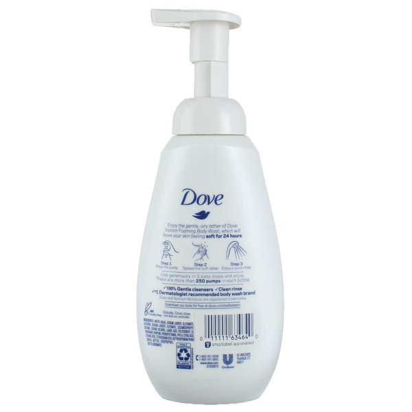 Dove Shower Foam - Foaming Body Wash - Shea Butter With Warm Vanilla - Net Wt. 13.5 FL OZ (400 mL) Per Bottle - Pack of 2 Bottles