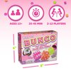 Continuum Games Retro Bunco Game Kit Party Box for Ladies Night 2-12 Players 3 Sets of Bunco Dice, Bell, and Score Pad for Game Night